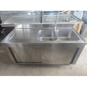 Lavello Inox Armadiato 2 Vasche Più Gocciolatoio